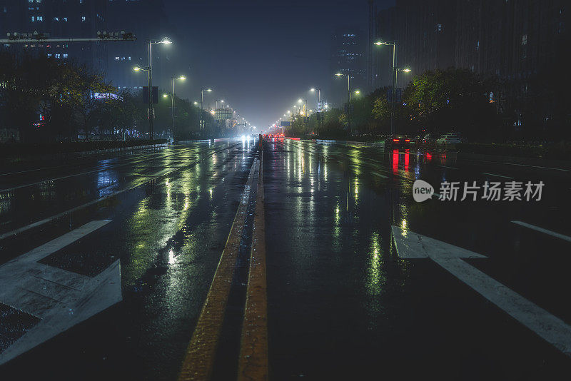 City ​​Road At Rainy Night